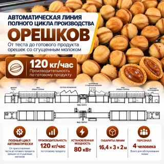 Автоматическая линия производства орешков120 кг:час